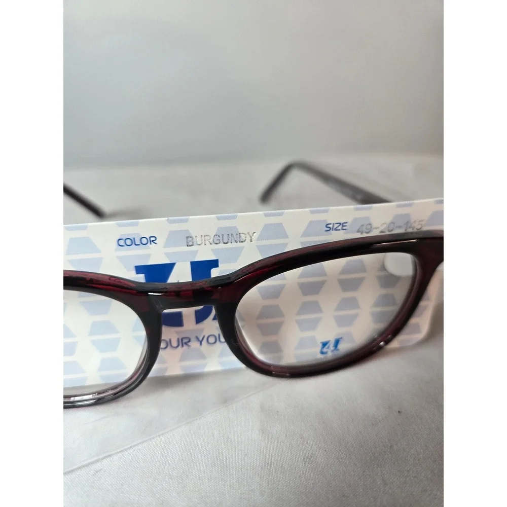Four You US98 Burgundy Eyeglass Frames Women 49-20-145 Sturdy Glasses New